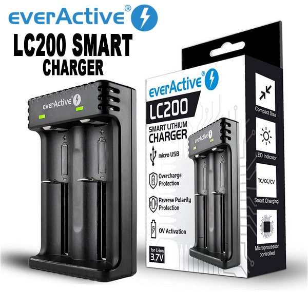 moshtno-universalno-zarqdno-ustroistvo-everactive-lc200-za-litievo-ionni-baterii-18650-16340-14500-123-26650-3-7v (1) Универсално зарядно устройство EverActive LC200 за литиево йонни батерии